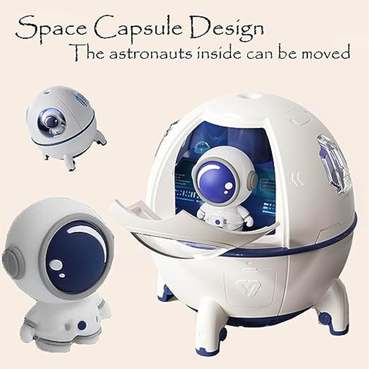 SkyShopy Space Capsule Humidifier, Mini Cute Humidifier, Portable Space Capsule Humidifier, 220ml USB Ultrasonic Quiet Air Humidifiers for Home Car Bedroom Office and Travel SkyShopy Space Capsule Humidifier, Mini Cute Humidifier, Portable Space Capsule Humidifier, 220ml USB Ultrasonic Quiet Air Humidifiers for Home Car Bedroom Office and Travel